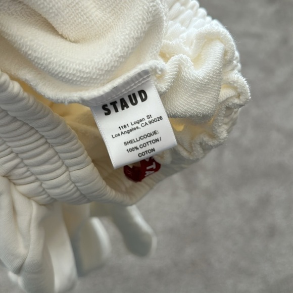 Staud 100% Cotton Wide-Leg Pants in Cream | size xs - Picture 9 of 16